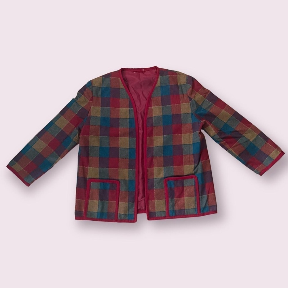 Vintage checker print shacket